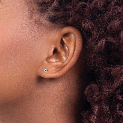 Sterling Silver Polished Ball Earrings, 3 x 3mm