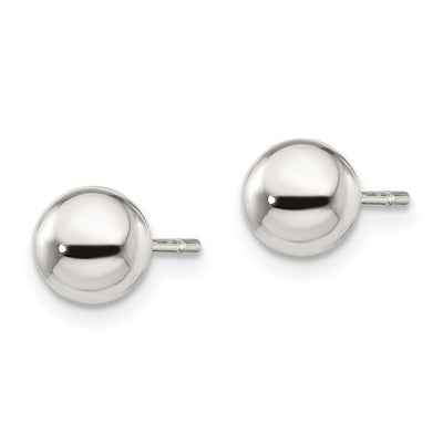 Sterling Silver Polished Ball Earrings, 6 x 6mm