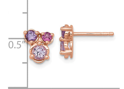 SS/Rose Plated Earrings Style QE18326PQ - Classique Jewelry Inc.