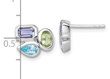 Sterling Silver Earrings Style QE18327RB - Classique Jewelry Inc.