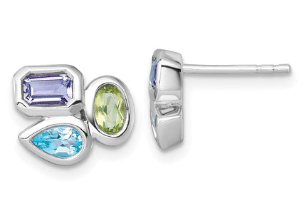 Sterling Silver Earrings Style QE18327RB - Classique Jewelry Inc.