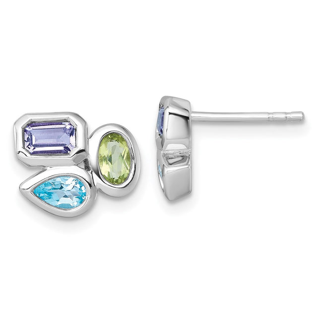 Sterling Silver Earrings Style QE18327RB - Classique Jewelry Inc.