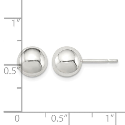 Sterling Silver Polished Ball Earrings, 8 x 8mm