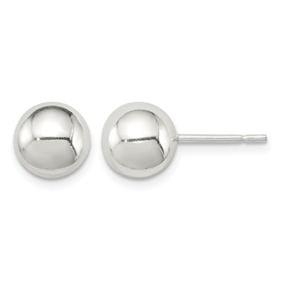 Sterling Silver Polished Ball Earrings, 8 x 8mm
