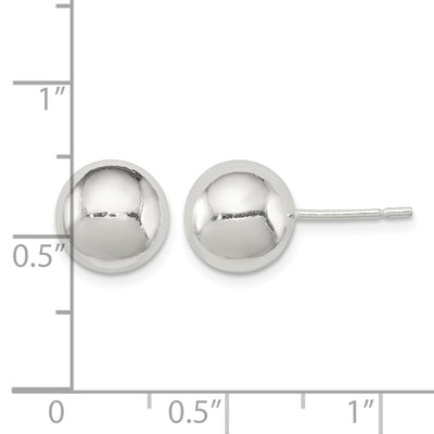 Sterling Silver Polished Ball Earrings, 9 x 9mm
