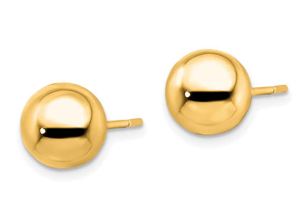 Sterling Silver Gold-tone Polished Ball Earrings (Style QE1834GP)