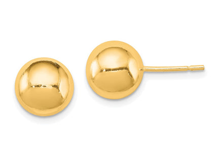 Sterling Silver Gold-tone Polished Ball Earrings (Style QE1834GP)