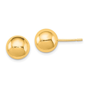 Sterling Silver Gold-tone Polished Ball Earrings (Style QE1834GP)