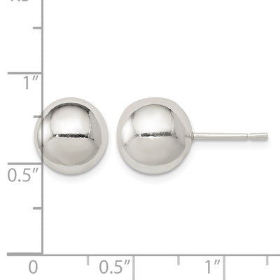 Sterling Silver Polished Ball Earrings, 10 x 10mm