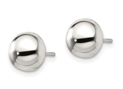 Sterling Silver Polished Button Earrings (Style QE1836)