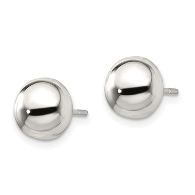 Sterling Silver Polished Button Earrings, 8 x 8mm
