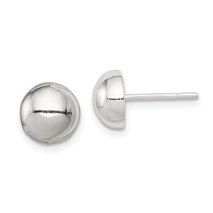 Sterling Silver Polished Button Earrings (Style QE1836)