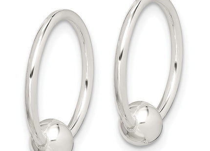 Sterling silver hoop earrings, alternate view