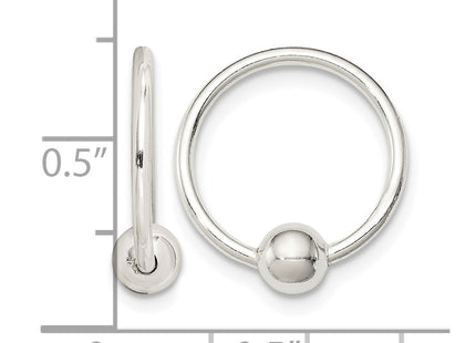 Sterling silver hoop earrings, further view