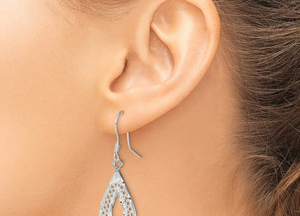 Sterling silver teardrop drop earrings, another view