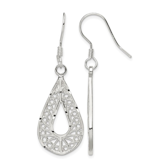 Sterling silver teardrop drop earrings