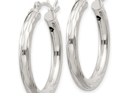 Sterling silver hoop earrings, alternate view