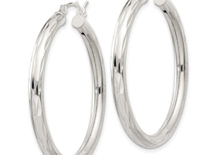 Sterling silver hoop earrings, alternate view