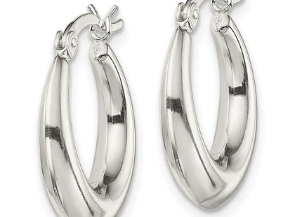 Sterling silver hoop earrings, alternate view