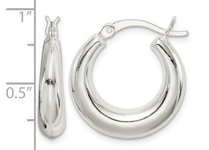 Sterling silver hoop earrings, further view