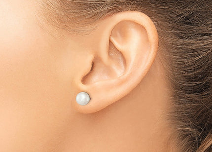 Sterling silver pearl earrings, another view