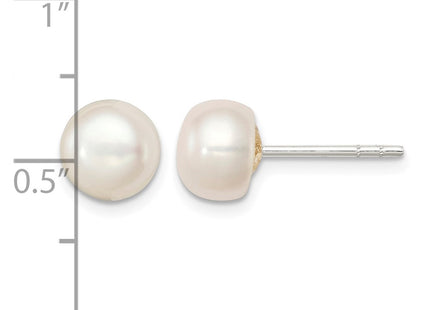 Sterling silver pearl earrings, further view