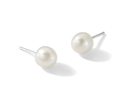 Sterling silver pearl earrings, additional view