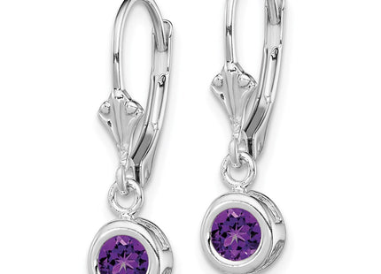 Sterling silver amethyst drop earrings, alternate view