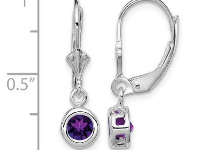 Sterling silver amethyst drop earrings, further view