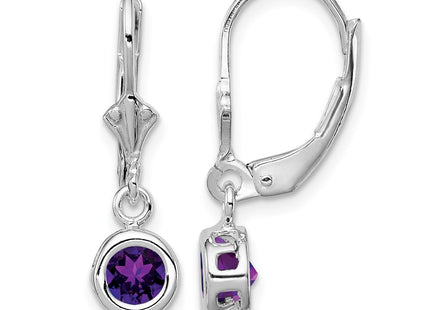 Sterling silver amethyst drop earrings