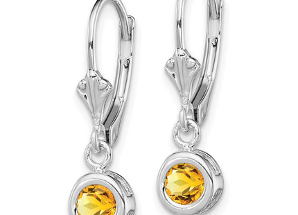 Sterling silver citrine drop earrings, alternate view