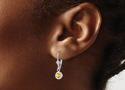 Sterling silver citrine drop earrings, another view