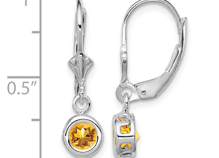 Sterling silver citrine drop earrings, further view