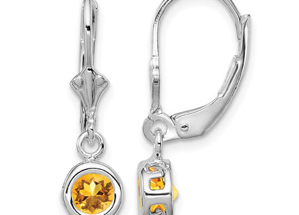 Sterling silver citrine drop earrings