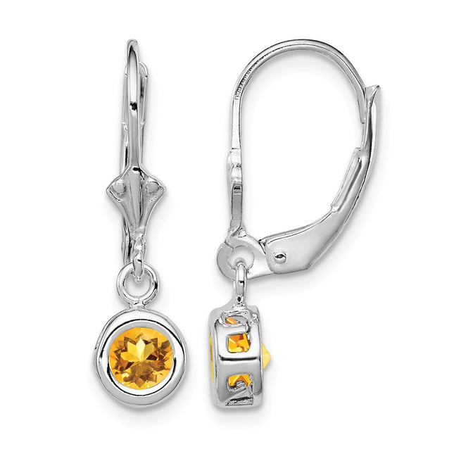 Sterling silver citrine drop earrings
