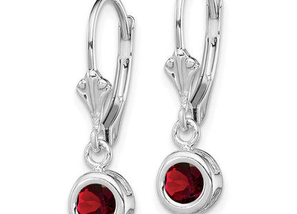Sterling silver garnet drop earrings, alternate view