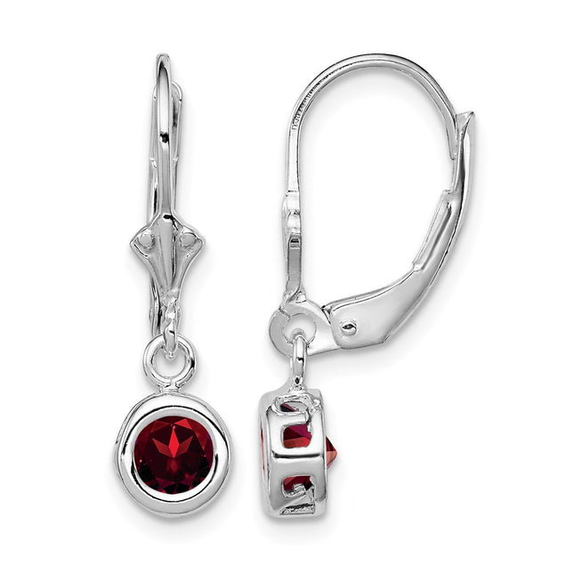 Sterling silver garnet drop earrings