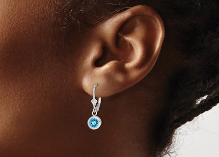 Sterling silver blue topaz drop earrings, another view
