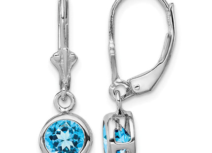 Sterling silver blue topaz drop earrings