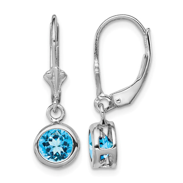 Sterling silver blue topaz drop earrings