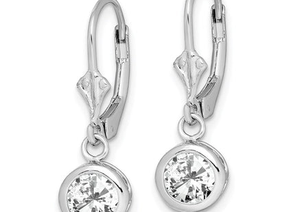 Sterling silver cubic zirconia drop earrings, alternate view