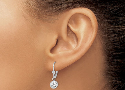 Sterling silver cubic zirconia drop earrings, another view