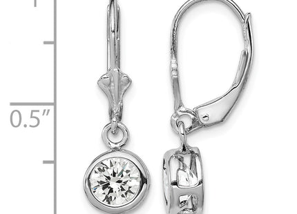 Sterling silver cubic zirconia drop earrings, further view