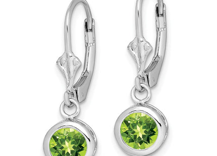Sterling silver peridot drop earrings, alternate view