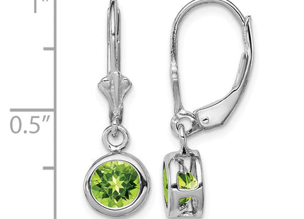 Sterling silver peridot drop earrings, further view