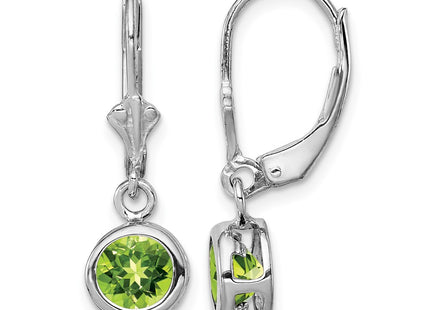 Sterling silver peridot drop earrings