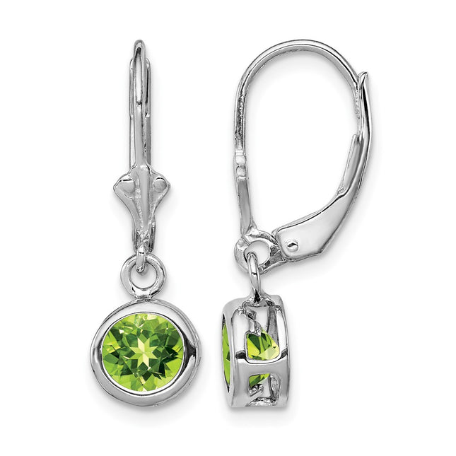 Sterling silver peridot drop earrings