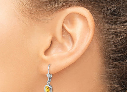 Sterling silver citrine oval drop earrings, another view