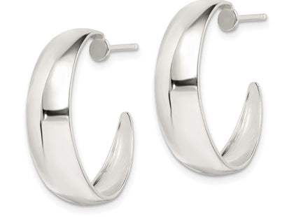 Sterling silver hoop earrings, alternate view