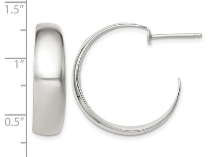 Sterling silver hoop earrings, further view